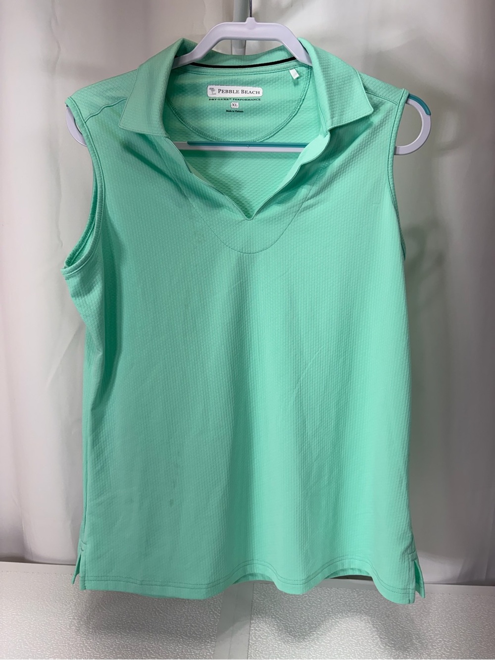 Pebble Beach Mint Green Sleeveless Polo Top 4273